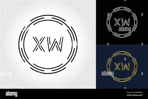 Initial XW Letter Logo Design Vector Template Abstract Circle Letter