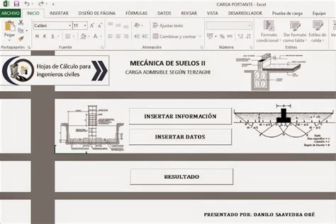 Hojas De CÁlculos Y Programas Para IngenierÍa Civil Xls Hoja De Calculo Excel Para