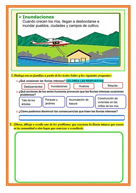 Fichas Personal Social Las Lluvias Intensas Y Sus Consecuencias Semana