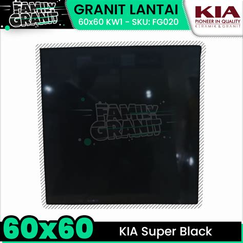 Jual Granit 60x60 Hitam Lantai Motif Marmer KIA Super Black Glossy KW1