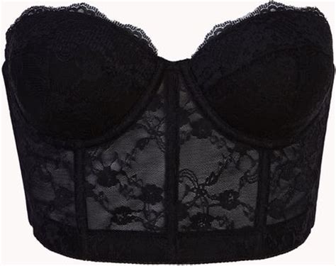 Forever Strapless Lace Corset Bra In Black Lyst