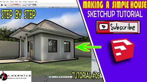 Making A Simple House Sketchup Tutorial Step By Step Youtube