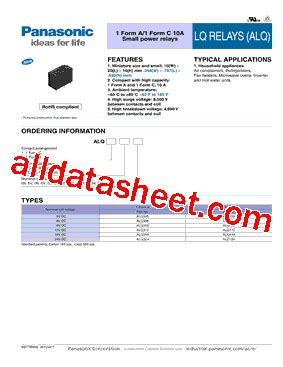 ALQ124 Datasheet PDF Panasonic Semiconductor