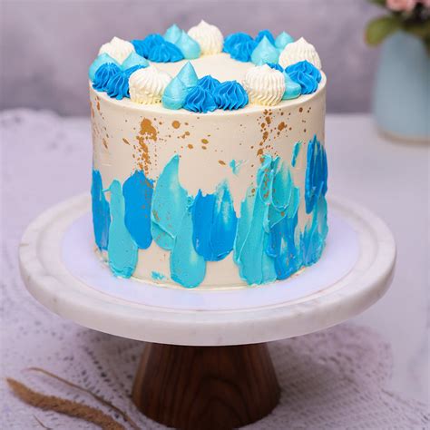 Blue and Gold Birthday Cake | Cake for Husband | Daddys birthday Cake ...