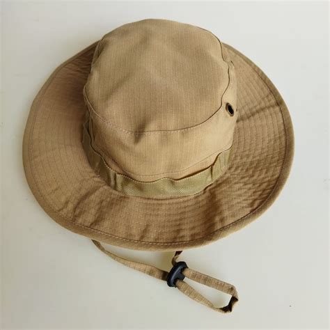 Jual Topi Gunung Rimba Warna Krem Hiking Hutan Camping Hat Tali Cream