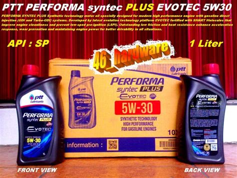 Jual PTT PERFORMA SYNTEC PLUS EVOTEC 5W 30 5W30 SP OLI MESIN BENSIN 1L