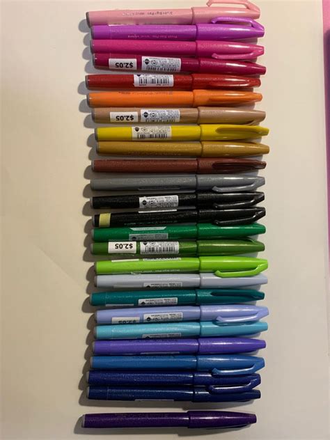 Pentel Fude Touch Sign Pen All Colours 25 Pcs Hobbies Toys