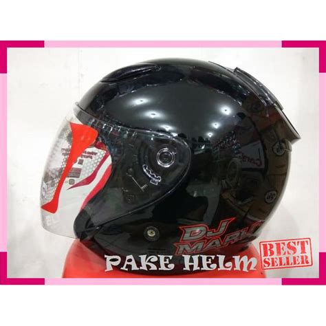 Jual Helm Kyt Dj Maru Solid Black Hitam Glossy Djmaru Shopee Indonesia