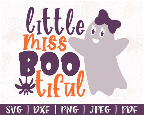 Little Miss Bootiful Svg Cute Girl Ghost Svg Halloween Svg Etsy