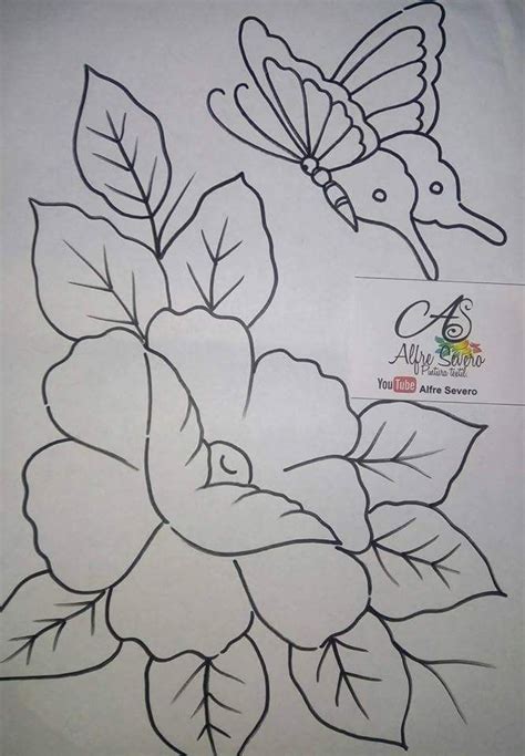 Desenhos Simples De Flores Para Bordar F4B Padrões para pintura