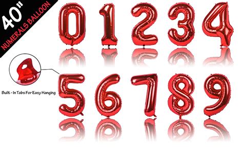 40 Inch Red Large Numbers 0 9 Birthday Party Decorations