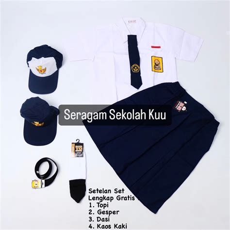 Jual Setelan Super Lengkap Seragam Sekolah Smp Perempuan Baju Pendek