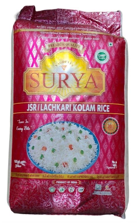 Surya Jsr Lachkari Kolam Rice 30 Kg Packaging Type Plastic Bag At