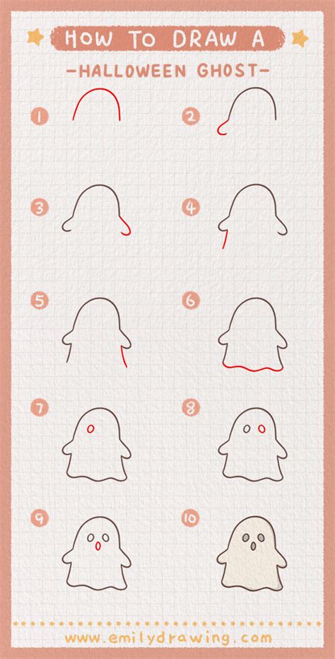 How To Draw A Halloween Ghost Emily Drawing