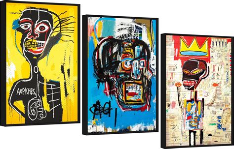 Amazon Framed Basquiat Wall Art Jean Michel Basquiat Colorful