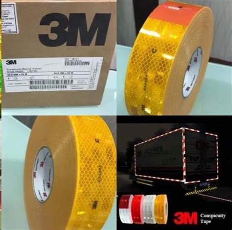 Radium Red 3M Retro Reflective Tape Roll For Vehicles Size 50 Meter