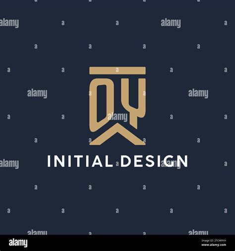 Oy Initial Monogram Logo Design In A Rectangular Style With Curved Side