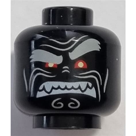 Lego Black Jungle Garmadon Minifigure Head Recessed Solid Stud