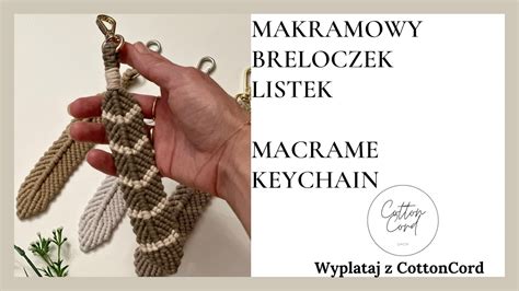 Makramowy Breloczek Listek Macrame Keychain Leaf Youtube