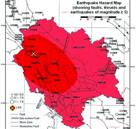 Map Showing Disaster Vulnerability In Himachal Pradesh Source