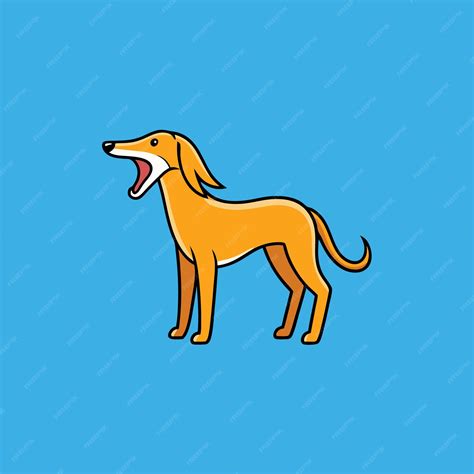 A simple vector cartoon Saluki dog barks | Premium AI-generated vector