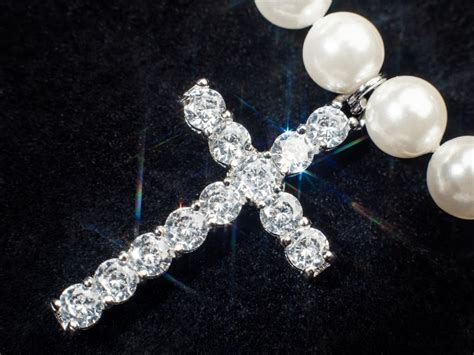 Mens Pearl Necklace With Cross Amazing Men Pearl Necklaces