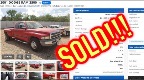 Copart Salvage Auction Results For 10 13 2020 YouTube