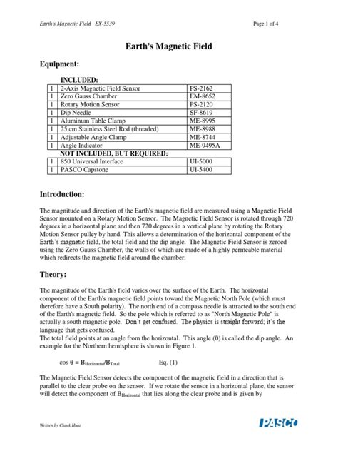 Experiment - Earth's Magnetic Field | PDF | Rotation | Compass