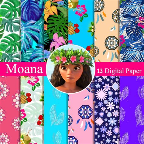 Papeles Digitales De Moana Paleta Inspirada En La Pel Cula Etsy Espa A