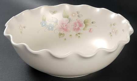 Tea Rose Large Round Fluted Bowl By Pfaltzgraff Replacements Ltd