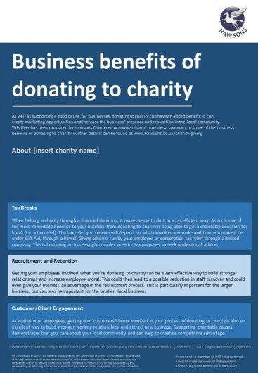 Business Benefits Of Donating To Charity Including Tax Breaks