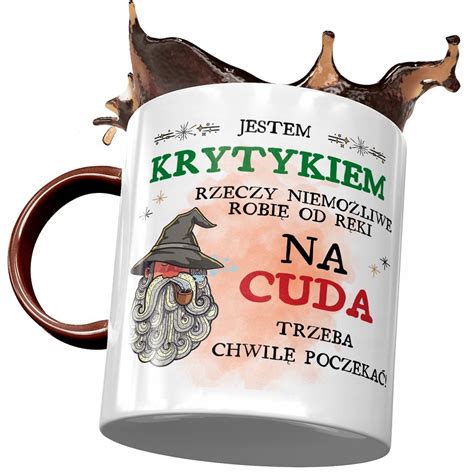 Kubek Bordowy Dla Krytyka Piekielnie Dobry Krytyk Z Nadrukiem Ze