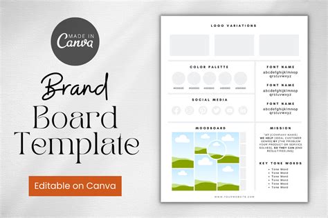 Brand Board Canva Template Branding Kit Graphic By Grow Your Biz