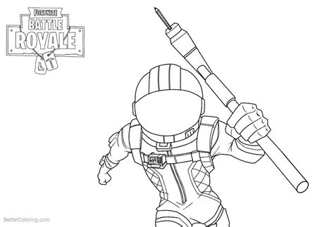 Fortnite Coloring Pages Characters Line Drawing Black and White - Free ...