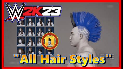 WWE 2K23 All Hair Style Options For Men YouTube