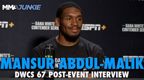 Mansur Abdul Malik S UFC Dreams Realized With TKO Victory DWCS 67