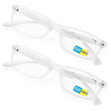 Pairs Transparent Frame Modern Rectangular Anti Blue Blue Ray Blocker