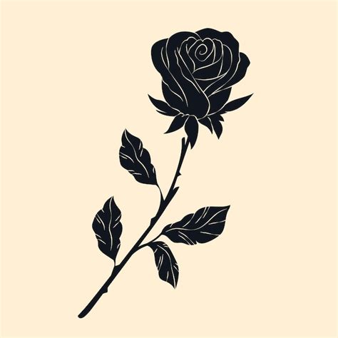 Premium Vector Hand Drawn Rose Silhouette