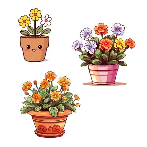 flowering pot drawing