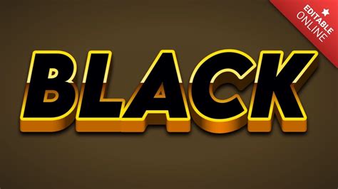black luxury text effect generator