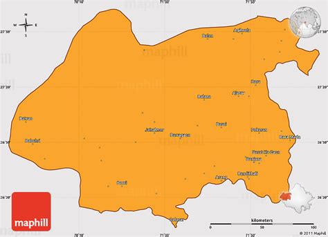 Political Simple Map Of Jaisalmer Cropped Outside