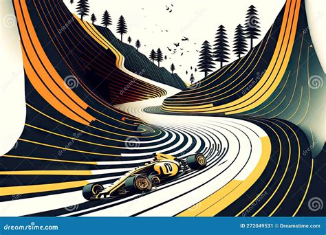 Dangerous Steep Race Track For Formula One Racing Generative Ai Stock