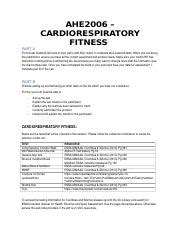 Ahe Cardiorespiratory Lab Docx Ahe Cardiorespiratory