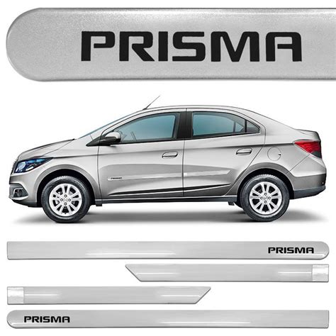 Jogo Friso Lateral Personalizado Prisma Prata General Car