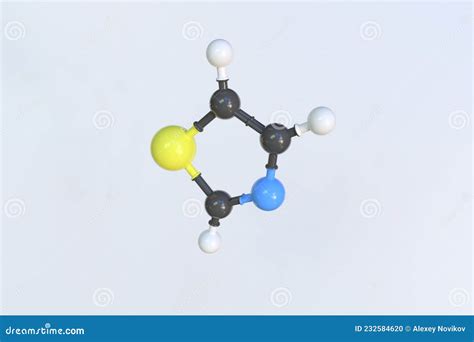 Mol Cula De Tiazol Modelo Molecular Aislado D Renderizaci N Stock De