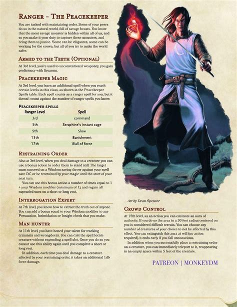 Ranger Subclass The Peacekeeper Bring Order To A World Of Chaos