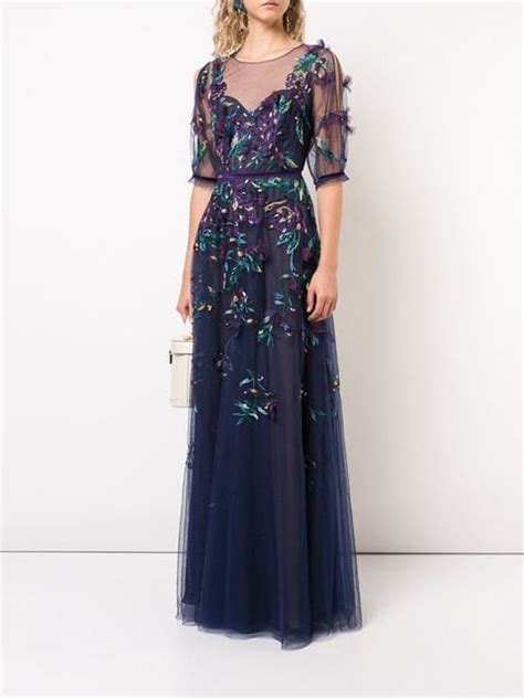 Marchesa Notte Embroidered Tulle Ball Gown Farfetch Designer