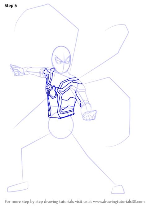 How To Draw Iron Spider Step By Step At Drawing Tutorials