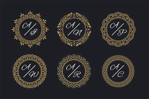 Premium Vector Elegant Wedding Monograms With Frame