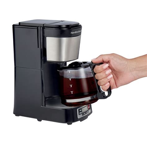 Hamilton Beach Commercial 46111 5 Cup Compact Coffee Maker W Programmable Clock And Glass Carafe